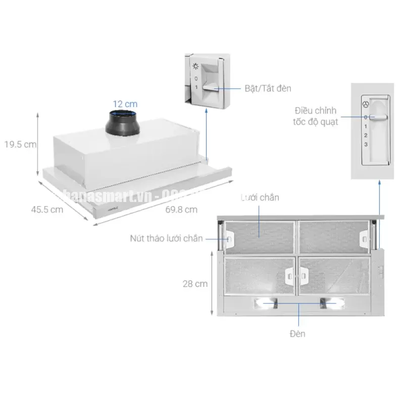 Máy hút mùi Hafele HH-S70A 533.89.031 - may hut mui hafele hh s70a 533 89 0316