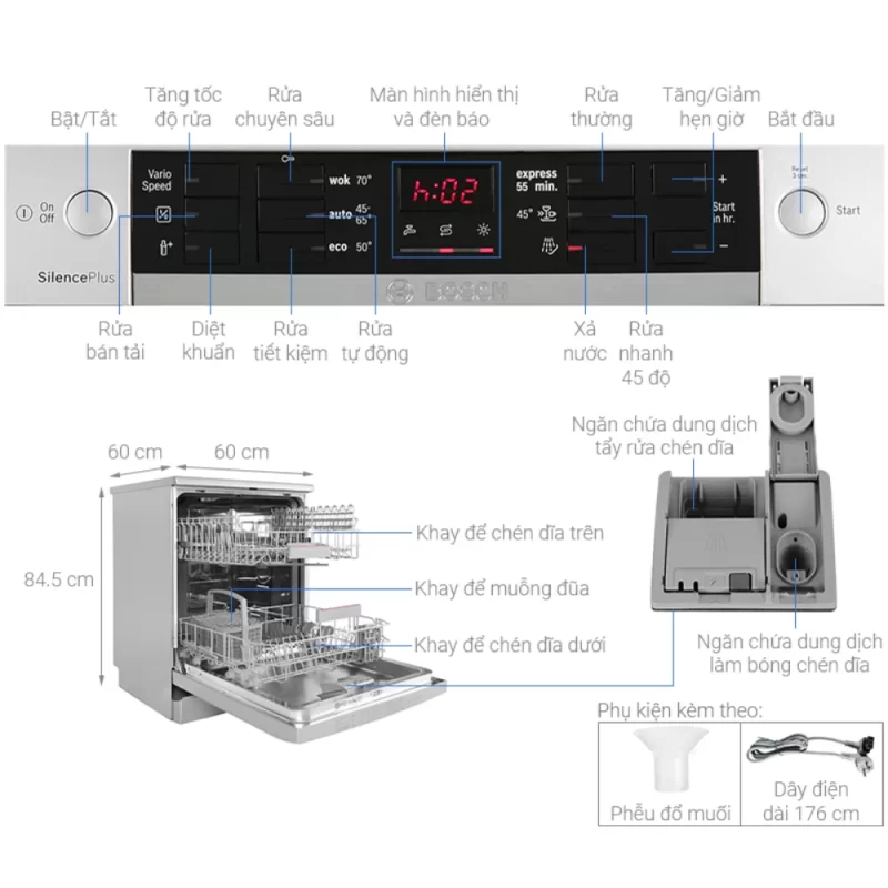 Máy rửa bát Bosch SMS46GI01P - may rua bat bosch sms46gi01p9