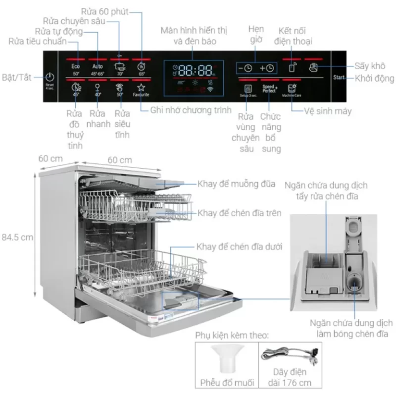 Máy rửa bát Bosch SMS6ECC51E Serie 6 - may rua bat bosch sms6ecc51e serie 69