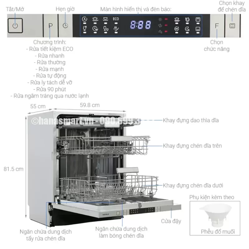 Máy rửa chén Hafele HDW-FI60AB 538.21.330 - may rua chen hafele hdw fi60ab 538 21 3303