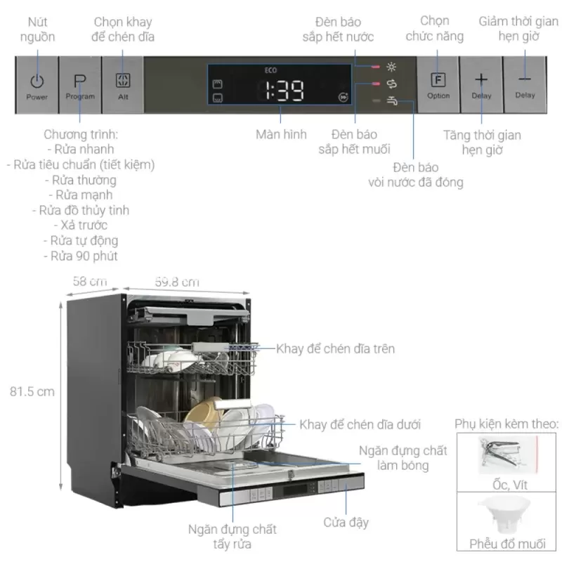 Máy rửa chén Hafele HDW-SI60AB 538.21.320 - may rua chen hafele hdw si60ab 538 21 3201