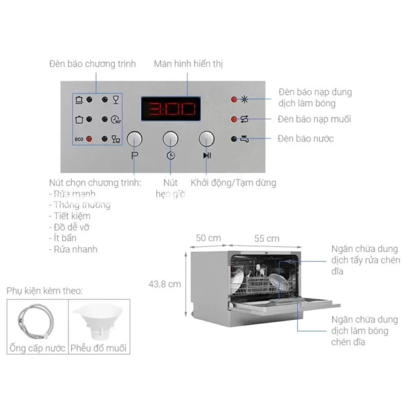 Máy rửa chén Hafele HDW-T50A 538.21.190 - may rua chen hafele hdw t50a 538 21 1901