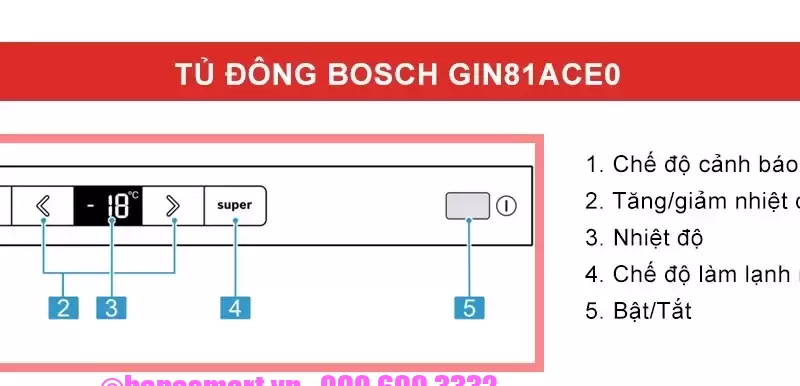 Tủ đông âm tủ BOSCH GIN81ACE0 Serie 6