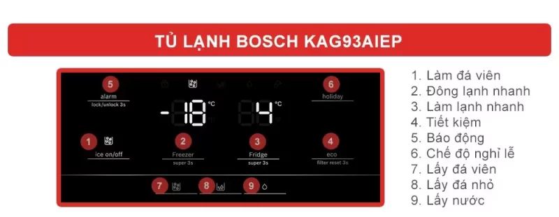 Tủ lạnh Bosch KAG93AIEP Serie 6 18 Tủ lạnh Bosch KAG93AIEP Serie 6