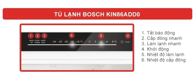 Tủ lạnh lắp âm Bosch KIN86ADD0 Serie 6 21 Tủ lạnh lắp âm Bosch KIN86ADD0 Serie 6
