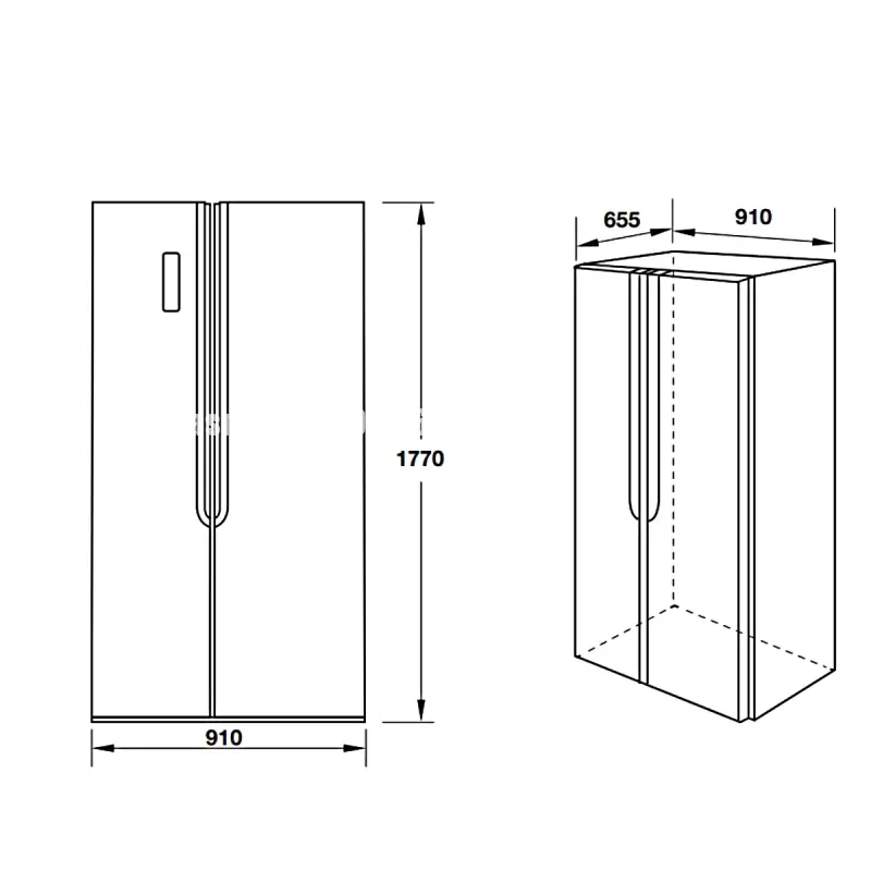 Tủ Lạnh SBS Hafele HF-SB5321FB 534.14.021 - tu lanh sbs hafele hf sb5321fb 534 14 0211