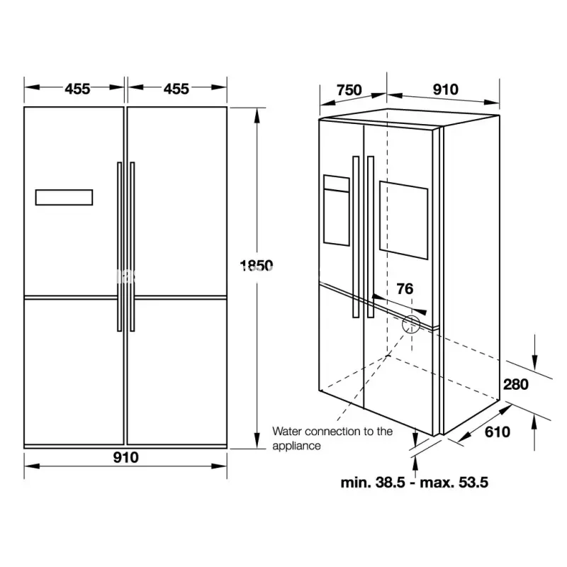 Tủ lạnh Side-By-Side Hafele HF-SBSIC 539.16.230 - tu lanh side by side hafele hf sbsic 539 16 2301