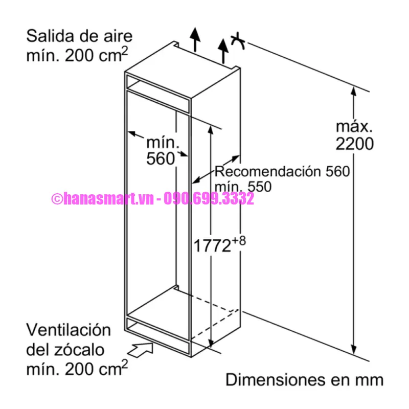 Tủ mát âm tủ BOSCH KIR81AFE0 - tu mat am tu bosch kir81afe05