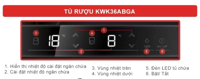 Tủ rượu vang Bosch KWK36ABGA Serie 6 16 Tủ rượu vang Bosch KWK36ABGA Serie 6