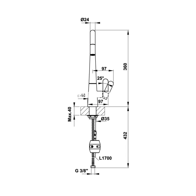 Vòi rửa chén Hafele HT20-CH1P241 570.82.220 - voi rua chen hafele ht20 ch1p241 570 82 2201