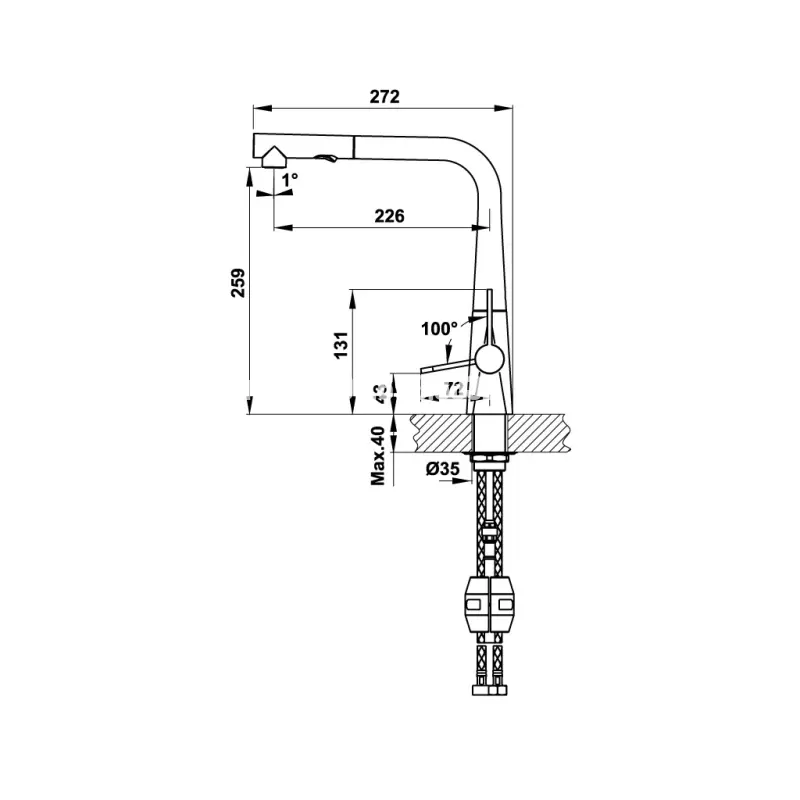 Vòi rửa chén Hafele HT20-CH1P259 570.82.210 - voi rua chen hafele ht20 ch1p259 570 82 2102