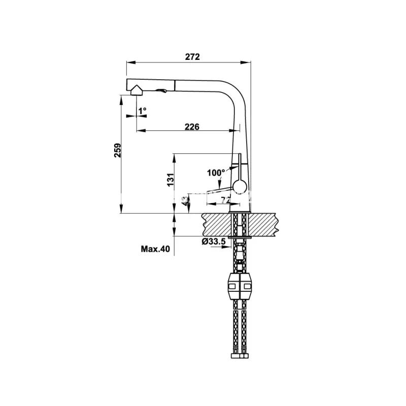 Vòi rửa chén Hafele HT20-GH1P259 570.82.300 - voi rua chen hafele ht20 gh1p259 570 82 3002