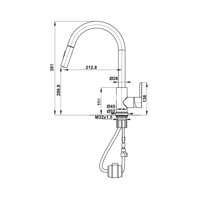 Vòi rửa chén Hafele HT21-CH1P287 577.55.230 - voi rua chen hafele ht21 ch1p287 577 55 2303