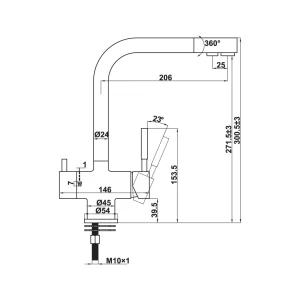 Vòi rửa chén Hafele HT21-CH2F271 577.55.210 - voi rua chen hafele ht21 ch2f271 577 55 2104