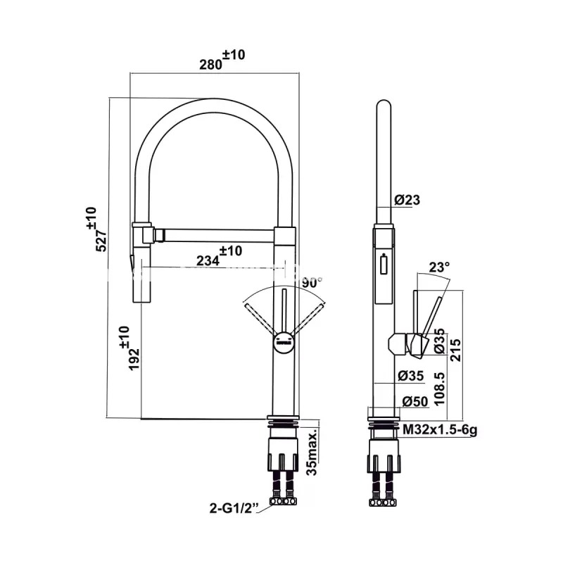 Vòi rửa chén Hafele HT24-SH1F527 570.85.051 - voi rủa chen hafele ht24 sh1f527 570 85 0513