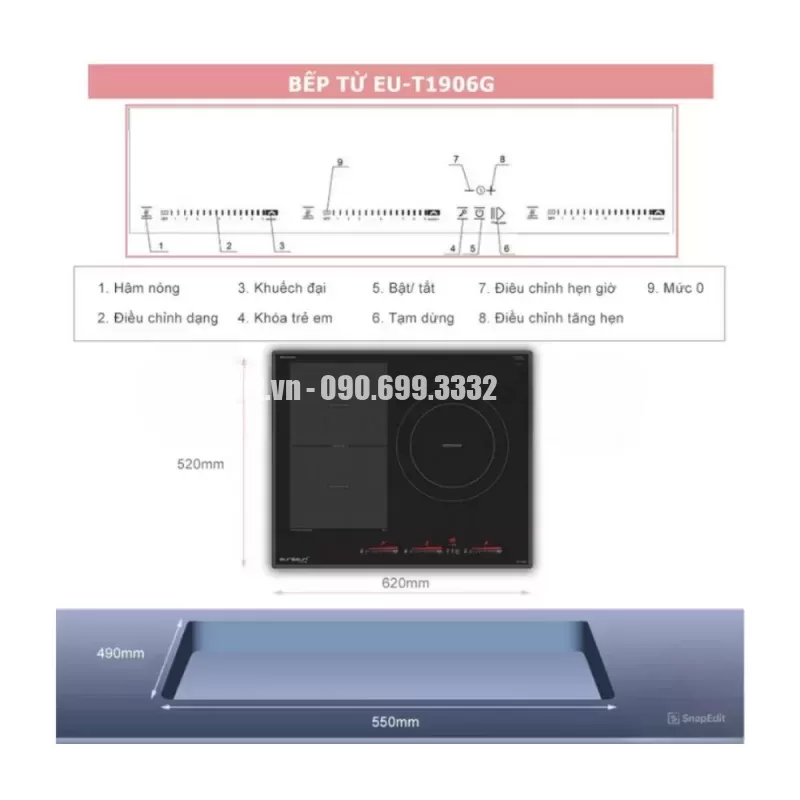 Bếp từ Eurosun EU-T906G