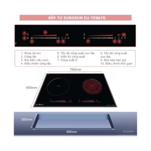 Bếp từ hồng ngoại EUROSUN EU-TE887G