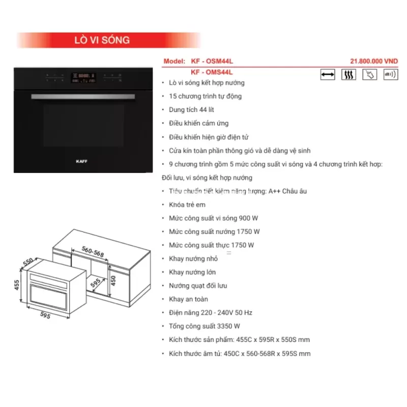 Lò vi sóng KAFF KF-OSM44L