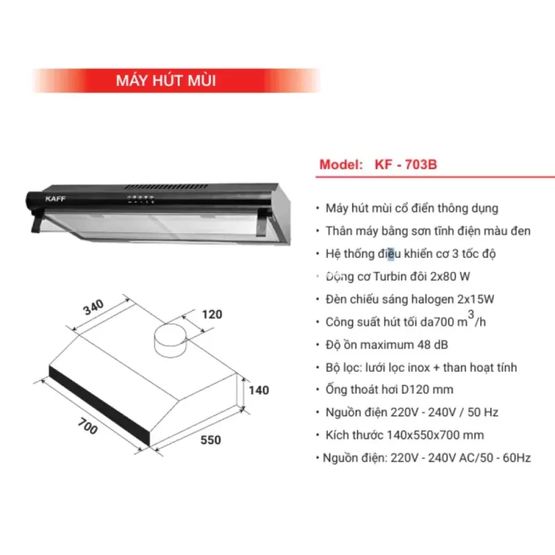 Máy hút mùi KAFF KF-703B