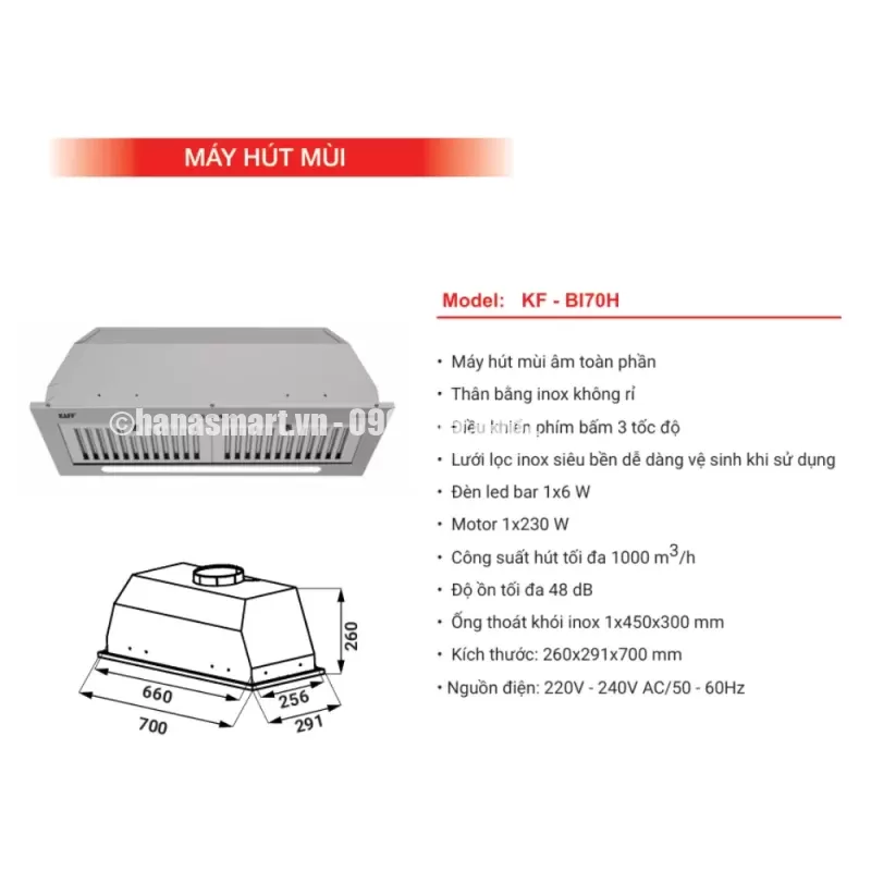 Máy hút mùi KAFF KF-BI70H