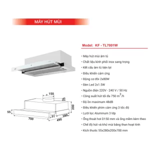 Máy hút mùi KAFF KF-TL7001W