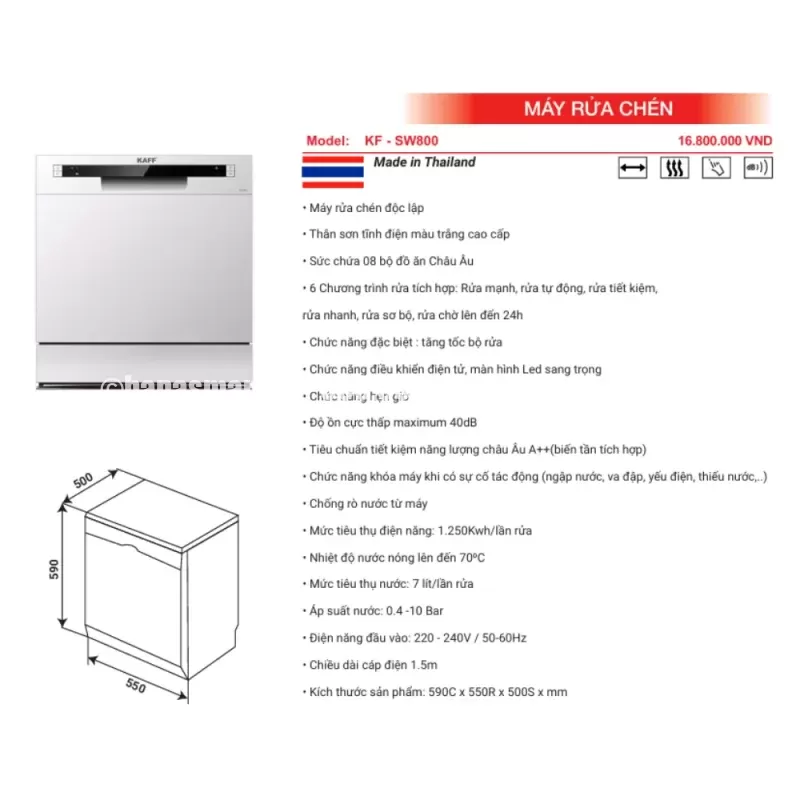 Máy rửa chén KAFF KF-SW800