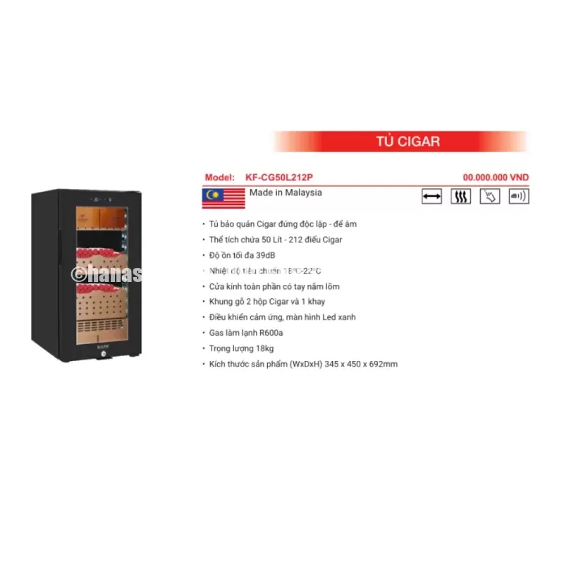 Tủ CIGAR KAFF KF-CG50L212P