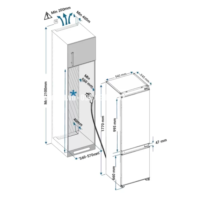 Tủ lạnh KAFF KF-BI233WL Luxury