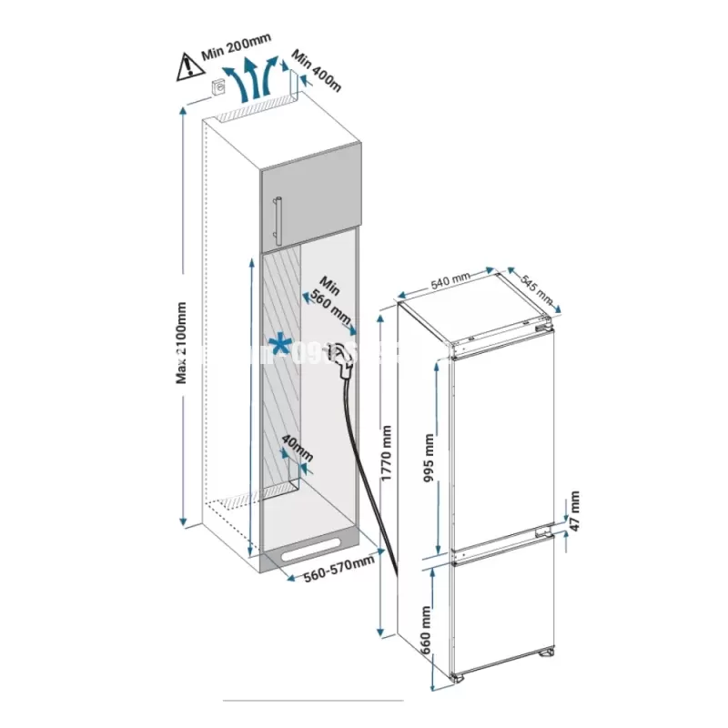 Tủ lạnh KAFF KF-BI233WR Luxury