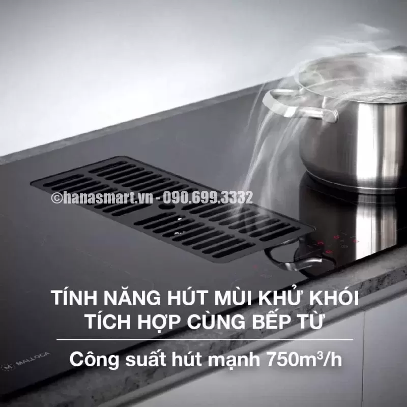 Bếp từ kết hợp hút mùi Malloca HIH-864 - bep tu ket hop hut mui malloca hih 8643