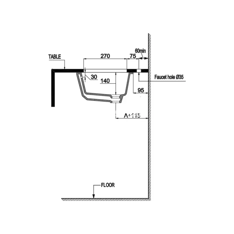 Chậu lavabo âm bàn Hafele 588.79.014 Sapporo 545 - chau lavabo am ban hafele 588 79 014 sapporo 5455