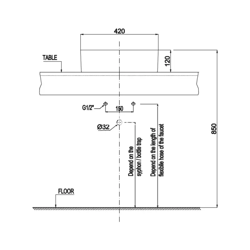 Chậu lavabo đặt bàn Hafele 588.79.031 Sapporo 420 - chau lavabo dat ban hafele 588 79 031 sapporo 4204