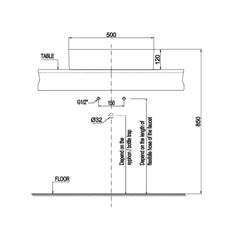 Chậu lavabo đặt bàn Hafele 588.79.032 Sapporo 500 - chau lavabo dat ban hafele 588 79 032 sapporo 500 3