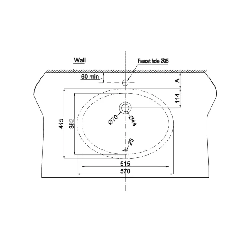 Chậu sứ lavabo âm bàn Hafele 588.79.015 Sapporo 570 - chau su lavabo am ban hafele 588 79 015 sapporo 5702