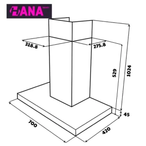 Máy hút mùi áp tường GrandX GX H70C69G - may hut mui ap tuong grandx gx h70c69g 6