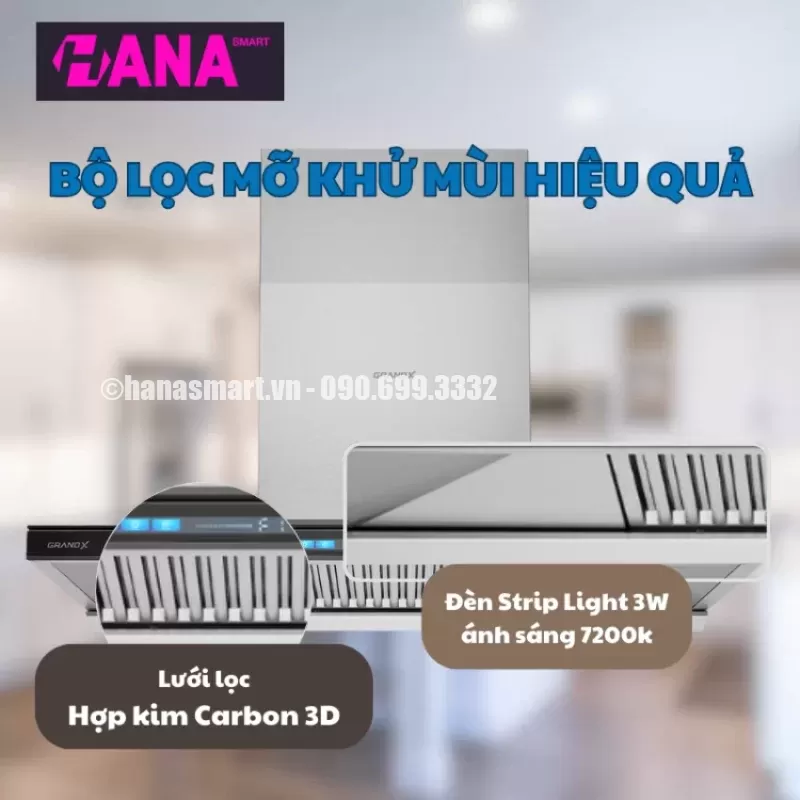 Máy hút mùi áp tường GrandX GX H70T81B - may hut mui ap tuong grandx gx h70t81b 1