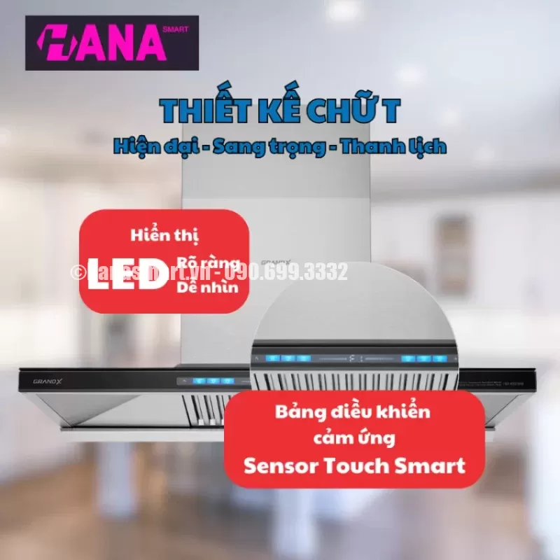 Máy hút mùi áp tường GrandX GX H90T81B - may hut mui ap tuong grandx gx h90t81b 4