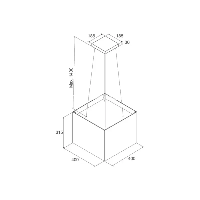 Máy hút mùi đảo Malloca CONCRETE K-400 - may hut mui dao malloca concrete k 4005