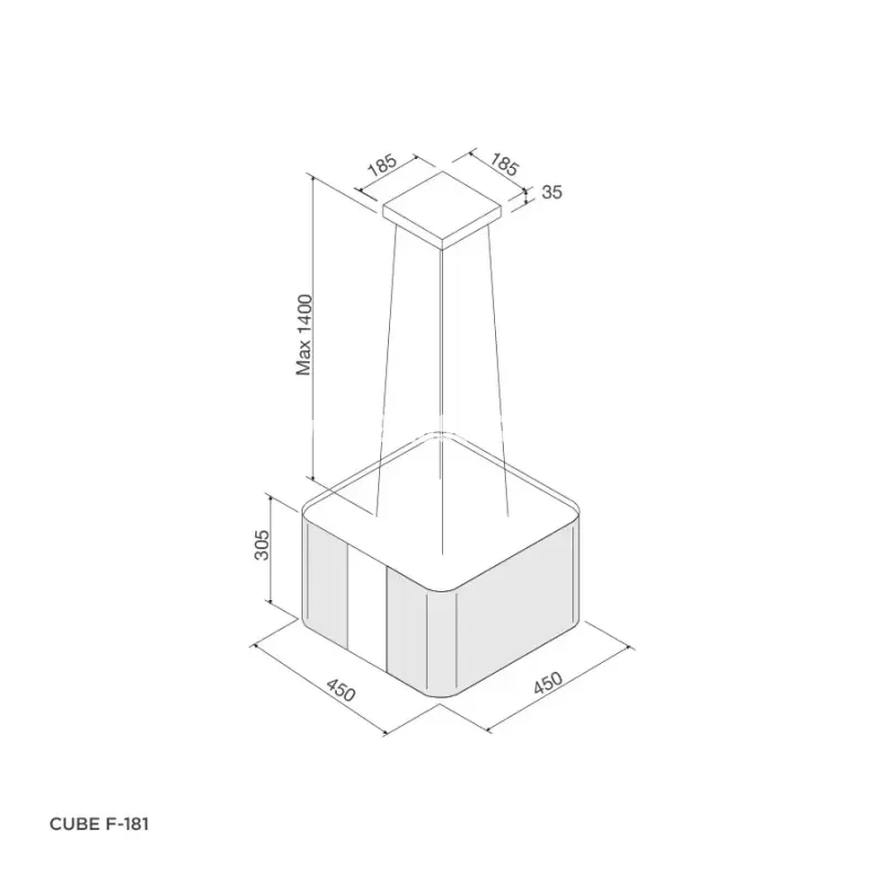 Máy hút mùi đảo Malloca CUBE F-181 - may hut mui dao malloca cube f 181 6