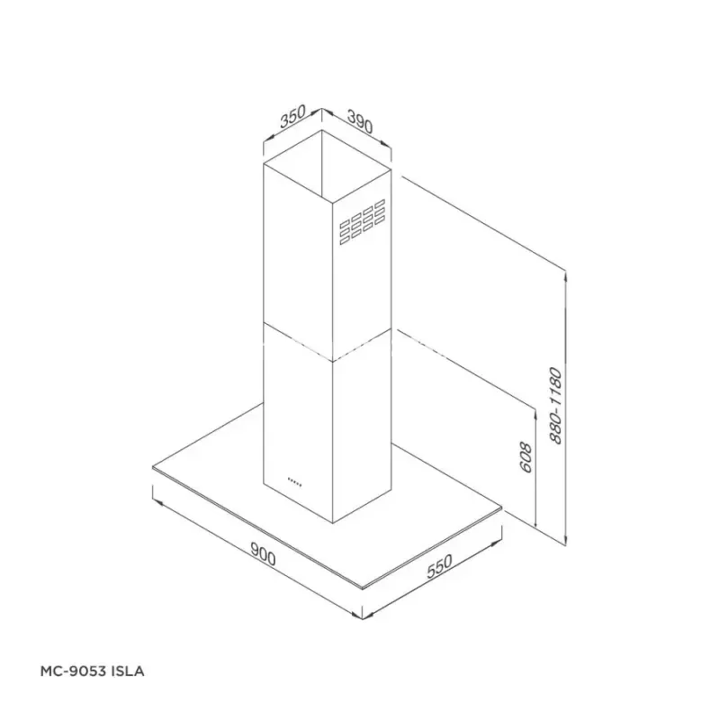 Máy hút mùi đảo Malloca MC-9053 ISLA - may hut mui dao malloca mc 9053 isla2