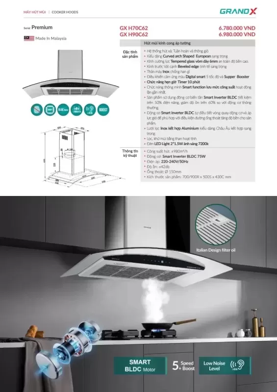 Máy hút mùi GrandX GX H90C62 - may hut mui grandx gx h90c629