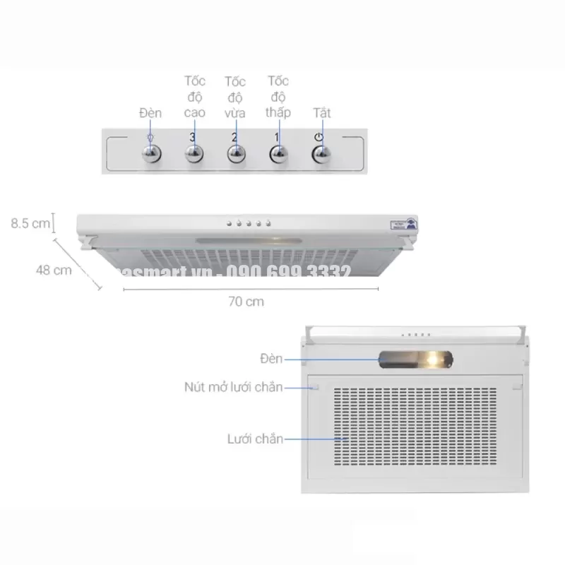 Máy hút mùi Malloca H107W - may hut mui malloca h107w 8