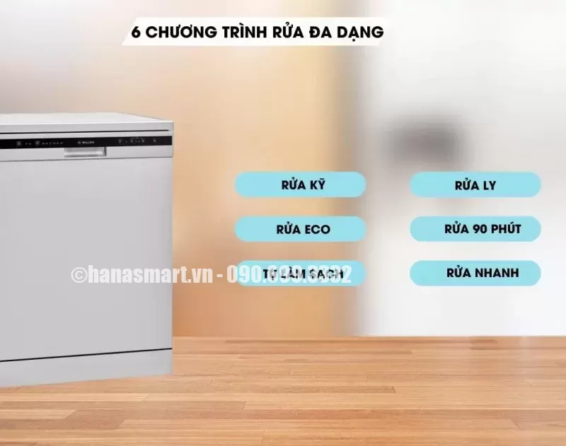 Máy rửa chén Malloca WQP12-5201E