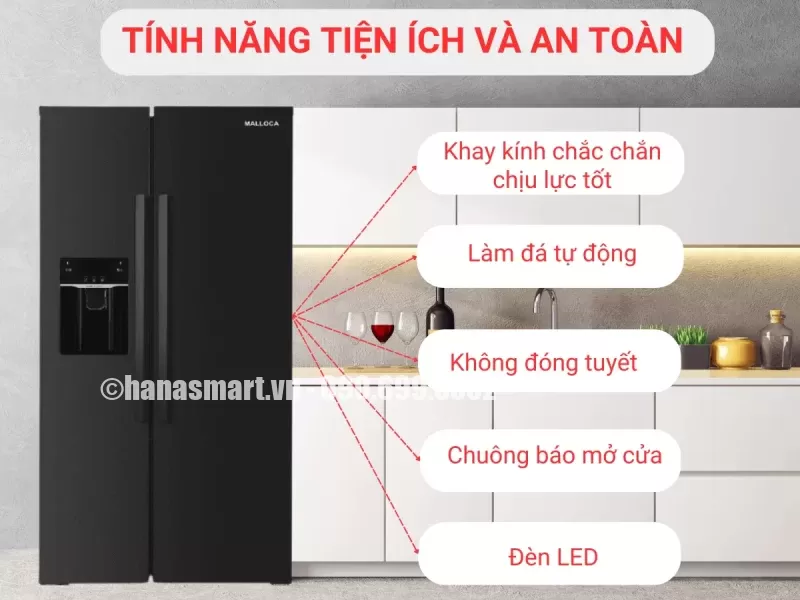 Tủ lạnh Side by Side Malloca MF-547 SIM