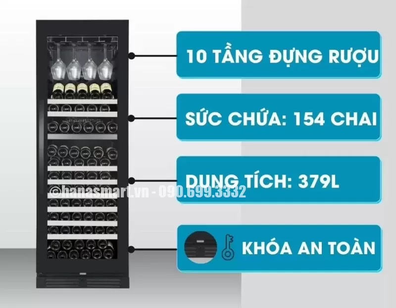 Tủ rượu Malloca MWC-180BG - tu ruou malloca mwc 180bg 4