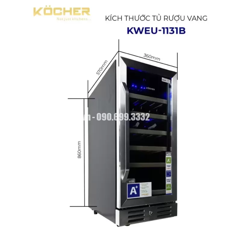 Tủ rượu vang Kocher KWEU-1131B - tu ruou vang kocher kweu 1131b3