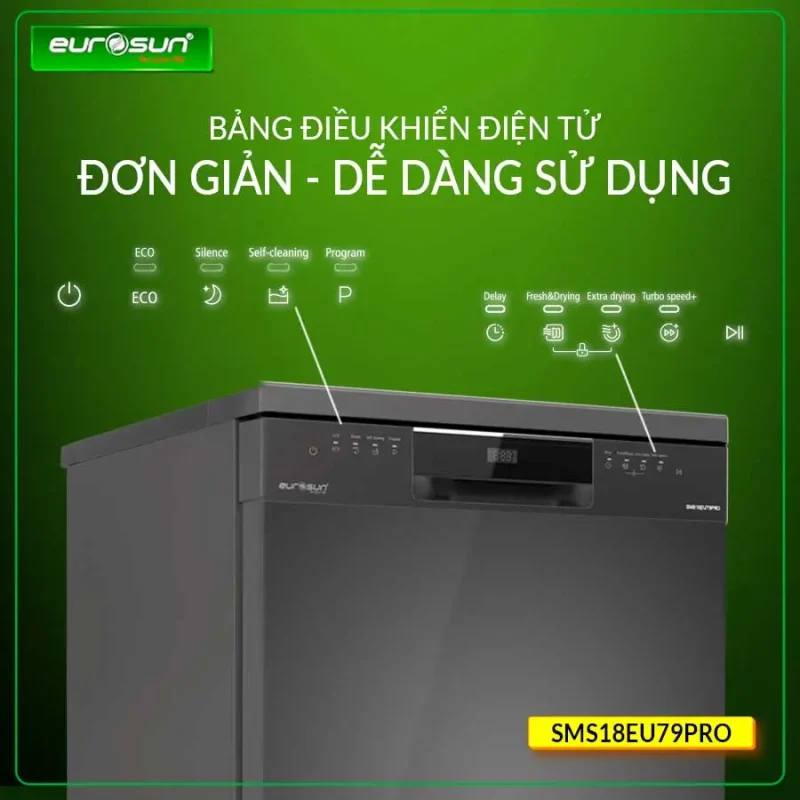 MÁY RỬA BÁT LẮP ĐỘC LẬP HOẶC ÂM TỦ EUROSUN SMS18EU79PRO 38 MÁY RỬA BÁT LẮP ĐỘC LẬP HOẶC ÂM TỦ EUROSUN SMS18EU79PRO