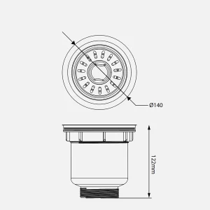 Bát rác inox KLUGER KS-501DN140B