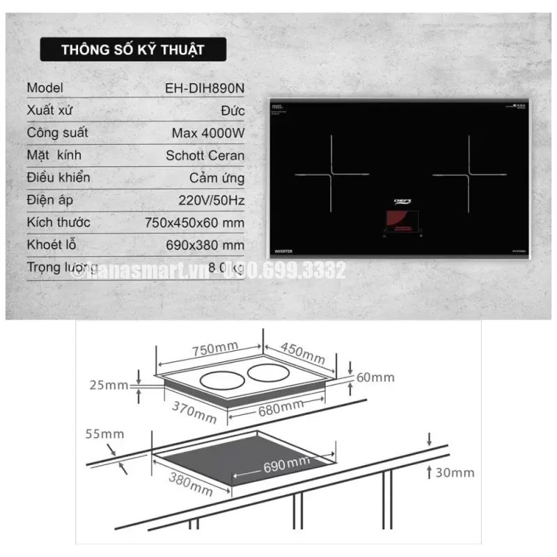 Bếp từ Chef's EH-DIH890N