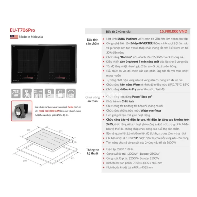 Bếp từ EUROSUN EU-T706Pro 